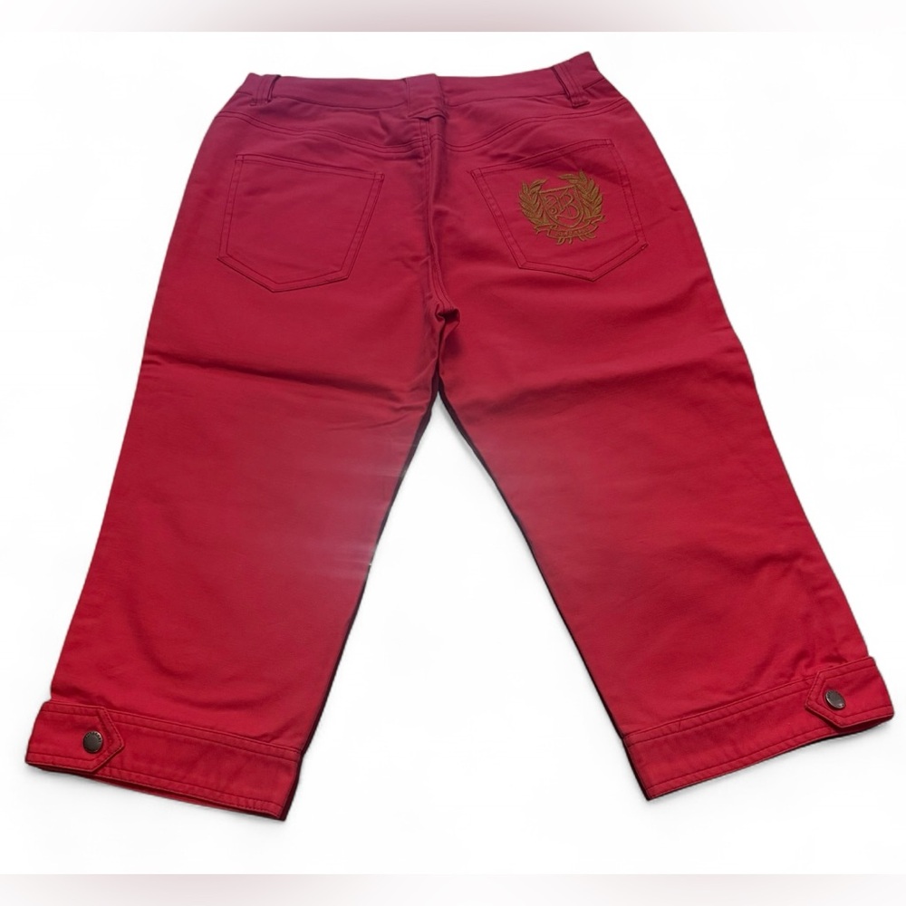 Burberry Red Pants with Signature Check Waistband - Picture 3 of 15